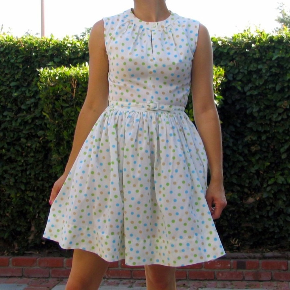 Unique Vintage Polka Dot Summer Party Dress